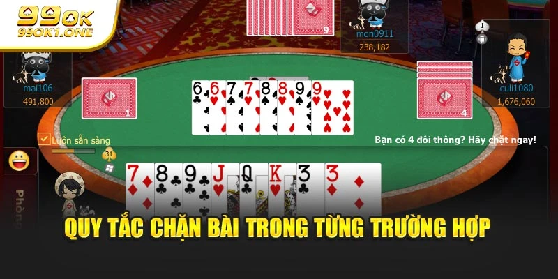 Quy tắc chặn bài trong từng trường hợp